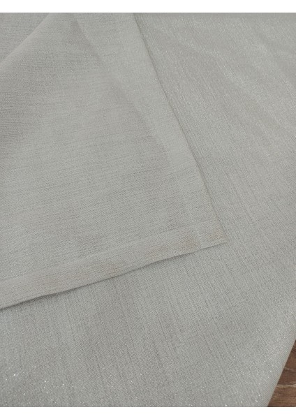 Keten Dokulu Masa Örtüsü Simli Gümüş 6 Peçete Tk indirimleri