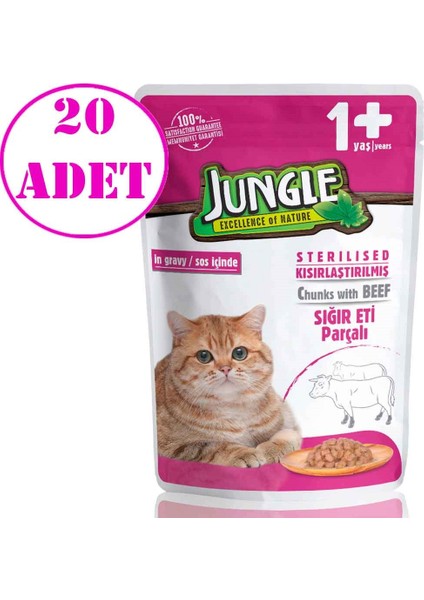 Kısır Kedi Konservesi Biftekli Jelli 100 Gr 20 AD