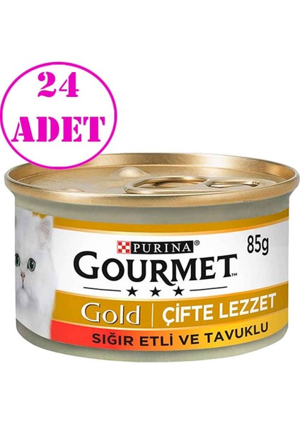 Gold Sığır Etli Tavuklu Kedi Konservesi 85gr 24 AD