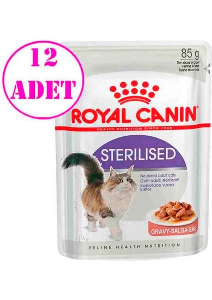 Sterilised gravy Yaş Kedi Maması 85 Gr 12 Adet
