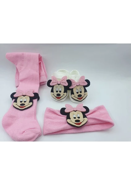 Özkardeşler Baby Bandana,Patik,Külotlu Çorap 3 Lü