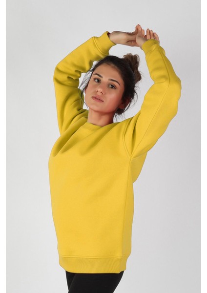 Kadın Sıfır Yaka Baskılı Sweatshirt indirimleri