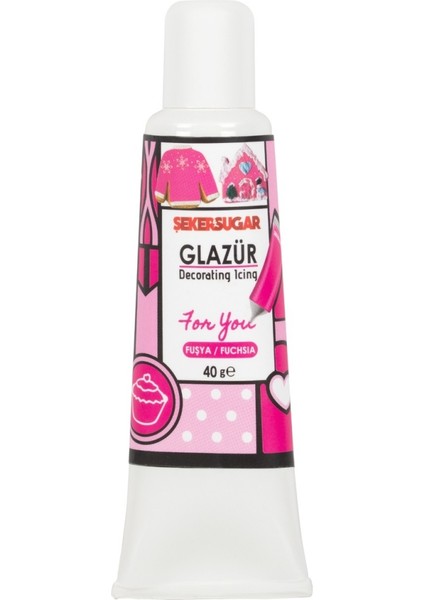 Süsleme Glazürü Fuşya 40 gr