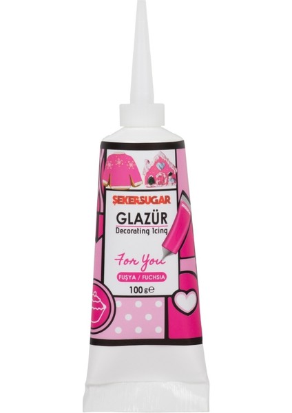 Süsleme Glazürü Fuşya 100 gr