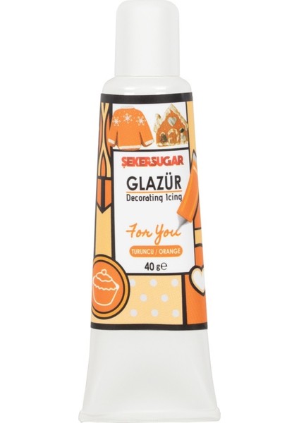 Süsleme Glazürü Turuncu 40 gr