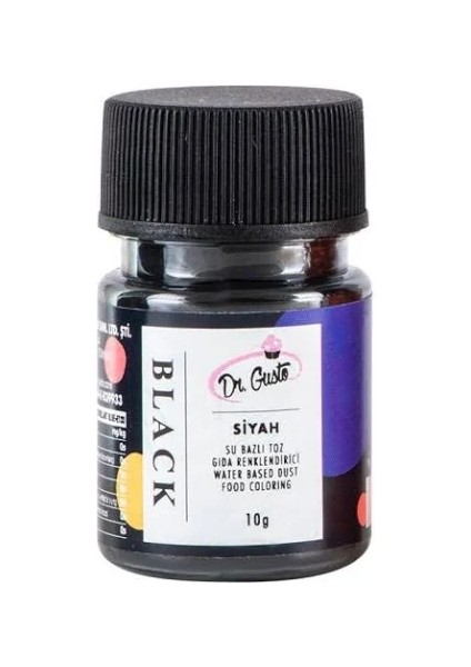 Su Bazlı Siyah Toz Gıda Boyası 10 gr