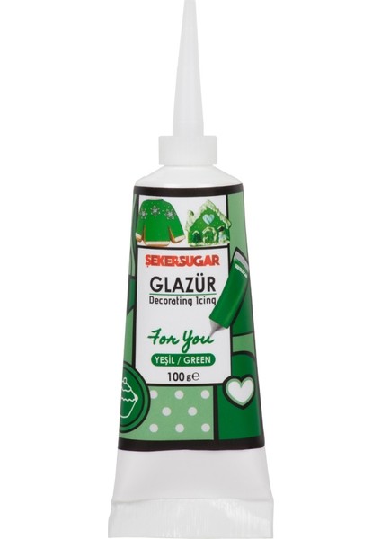 Süsleme Glazürü Yeşil 100 gr