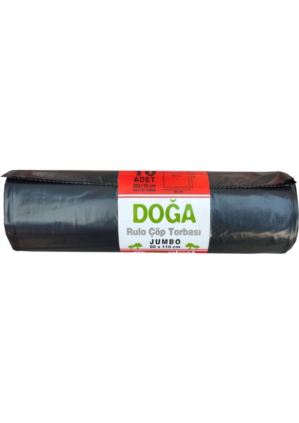 Battal Boy Çöp Torbası Poşeti - 500 Gr. - 90 Litre - 80 x 110 Cm / 10 Adetlik Rulo
