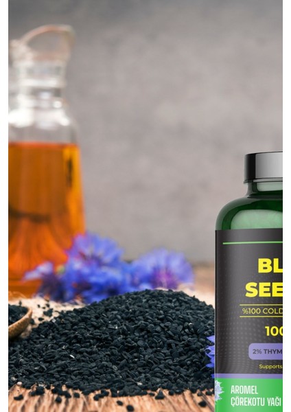 Aromel Çörek Otu Yağı Soft Jel - 90 Kapsül - Soğuk Sıkım - Black Seed Oil Highest Thymoquinone