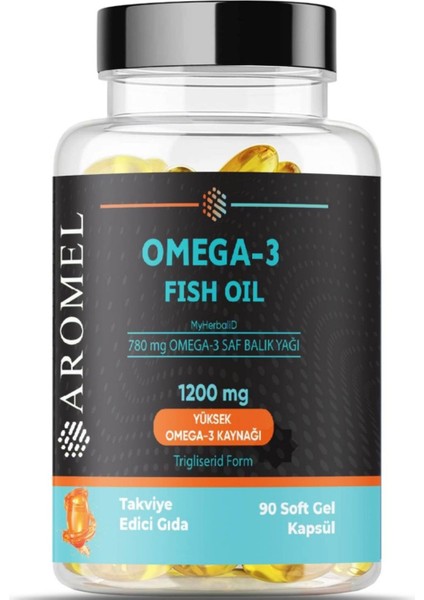 Aromel Omega 3 Balık Yağı - 90 Ad Softgel - ‎1200 mg Yüksek Omega Kaynağı