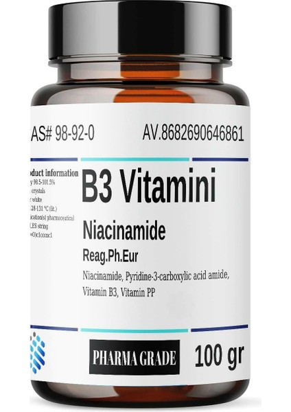 Aromel B3 Vitamini Niyasin - 100 gr - Niacin