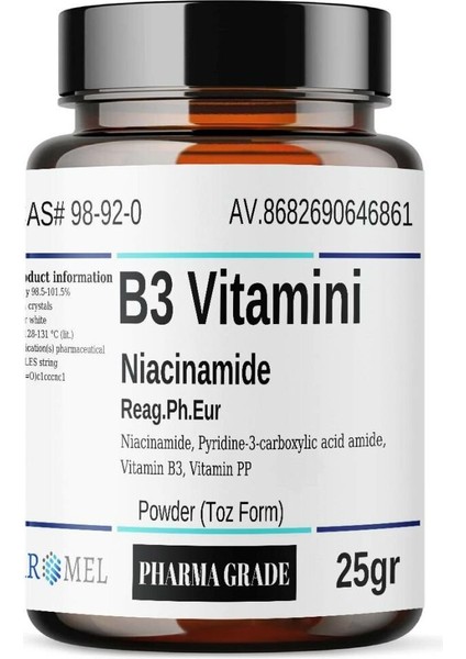 Aromel B3 Vitamini Niyasin - 25 gr - Niacin