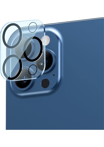 iPhone 12 Pro Uyumlu 6.1 3D Full Kaplama Kamera Koruyucu Cam 2 Adet Set
