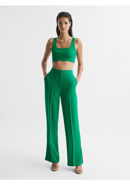Kadın Yeşil Kalın Askılı Kısa Crop indirimleri