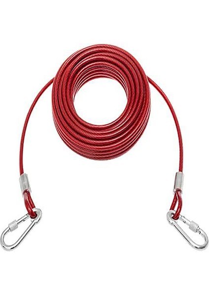 6 mm 8 Metre + 2 Vidalı Karabina Köpek Bahçe Bağlamaa