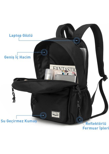 Smart Bags Sırt Çantası Okul Boyu Laptop Gözlü 3154