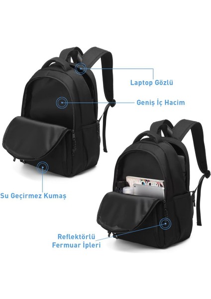 Smart Bags Sırt Çantası Okul Boyu Laptop Gözlü 3159