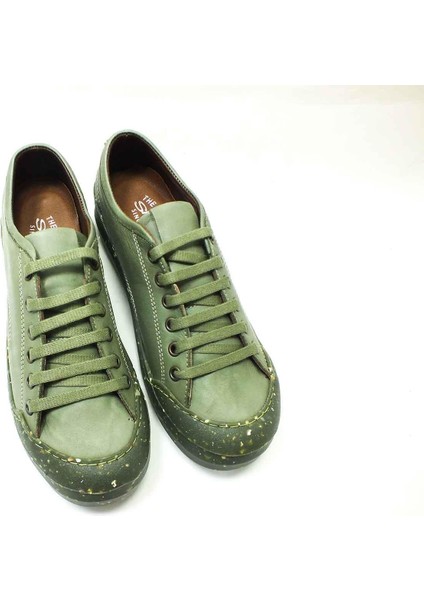 Hakiki Deri Kauçuk Tabanlı Ayakkabı Haki 96 1111 fırsatları