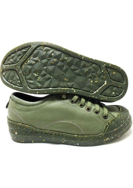 Hakiki Deri Kauçuk Tabanlı Ayakkabı Haki 96 1111 indirimleri