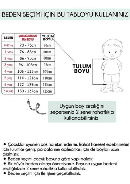 Kışlık Çocuk Uyku Tulumu Pamuk Özel Tasarım 20-24 Derece (1 Tog) fiyatları