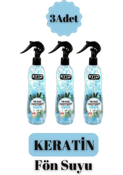 Keratin Etkili Çift Fazlı Fön Suyu 400 ml - 3 Adet
