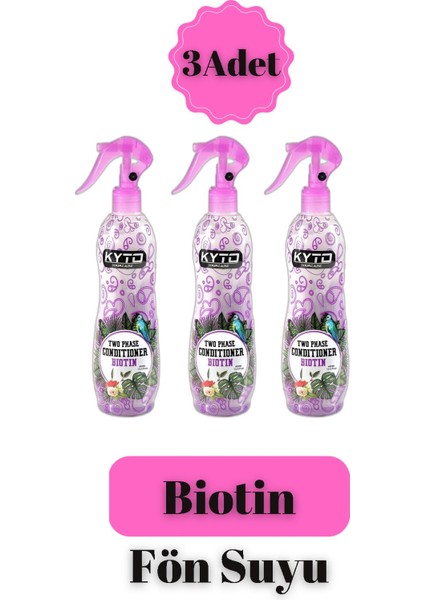 Biotin Etkili Çift Fazlı Fön Suyu 400 ml - 3 Adet