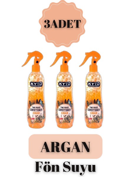 Argan Etkili Çift Fazlı Fön Suyu 400 ml - 3 Adet