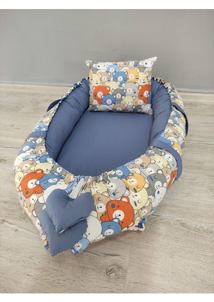 Babynest Sepeti Tatlı Ayıcıklar ve Indigo Mavi Kombin Orijinal Babynest