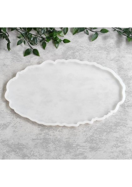 Epoksi Kalıp Dalgalı Oval Nişan Tepsi Epoksi Silikon Kalıp