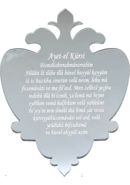 Ayna Pleksi Ayet-El Kürsi - Mor Süslü - Magnet - Gümüş fırsatları