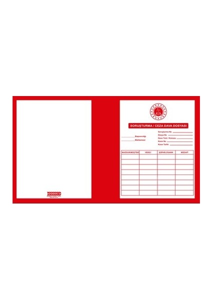 Avukat Soruşturma Ceza Dava Icra Dosyası Kırmızı 25 Adetlik Paket