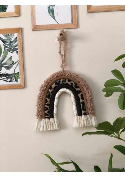 Makrome Gökkuşağı Duvar Kapı Süsü Bebek Odası Süsü