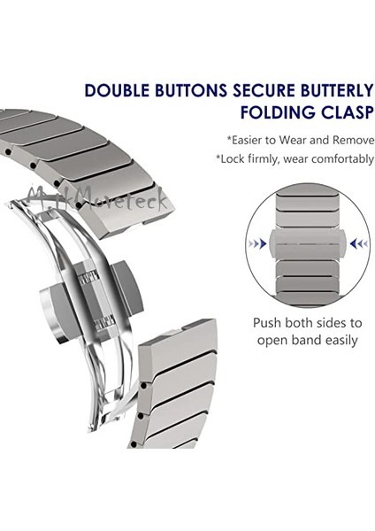 Apple Watch Ultra 49MM Uyumlu Metal Baklalı Stainless Paslanmaz Çelik Kordon Açılır Kapanır Tokalı Kızkaç fiyatları