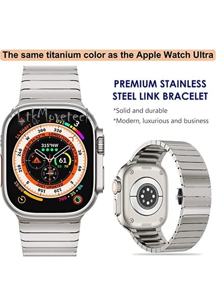 Apple Watch Ultra 49MM Uyumlu Metal Baklalı Stainless Paslanmaz Çelik Kordon Açılır Kapanır Tokalı Kızkaç fırsatları