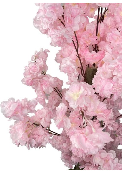 Yapay Ağaç Bahardalı Ağacı Pembe Japon Kiraz Çiçeği Sakura Çiçeği 80CM Siyah Plastik Saksılı