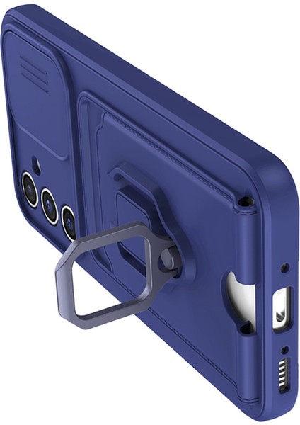 Samsung Galaxy A14 Kılıf Ipli Lens Sürgülü Yüzüklü Kartvizitli Silikon Zuma modelleri