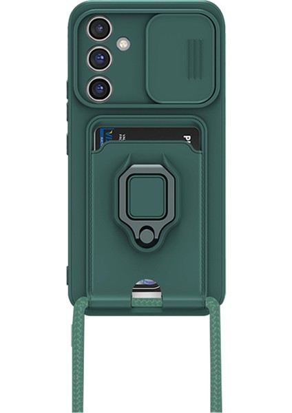 Samsung Galaxy A14 Kılıf Ipli Lens Sürgülü Yüzüklü Kartvizitli Silikon Zuma fiyatları