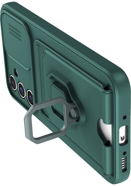 Samsung Galaxy A14 Kılıf Ipli Lens Sürgülü Yüzüklü Kartvizitli Silikon Zuma modelleri