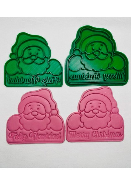 Yıl Başı Mutlu Yıllar Noel Baba Kurabiye Kalıbı ve Hamur Şekillendirici Premium 10 cm modelleri