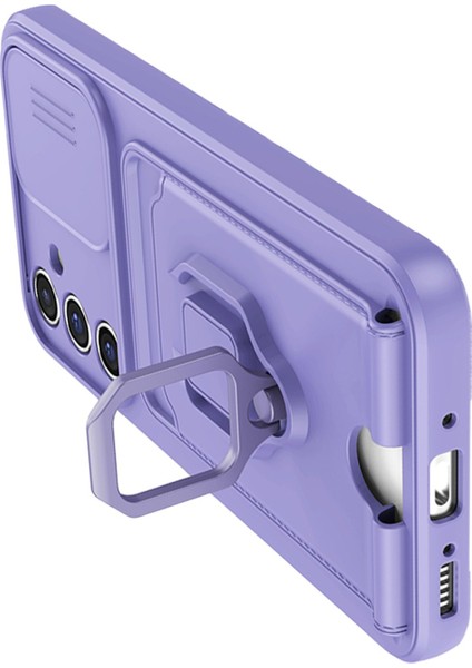 Samsung Galaxy A14 Kılıf Ipli Lens Sürgülü Yüzüklü Kartvizitli Silikon Zuma modelleri