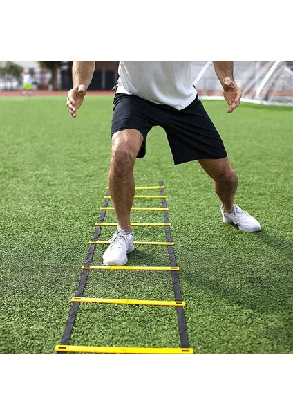 Spormalzemecisi Antrenman Merdiveni 10 Adet Basamak Ayarlanabilir 4 Metre Uzunluk Çantalı