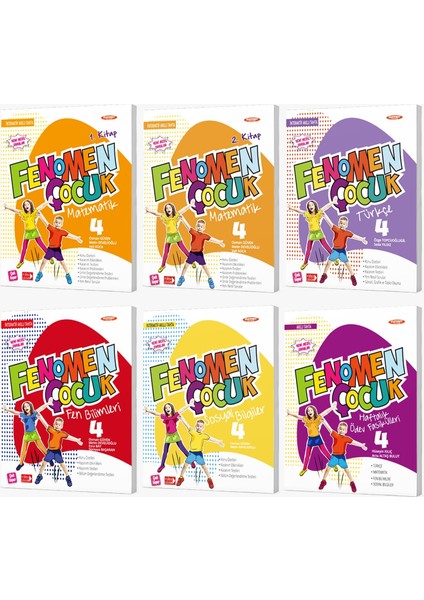 Fenomen Çocuk 4. Sınıf Türkçe Matematik Fen Soyal Haftalık Ödev Seti 6 Kitap