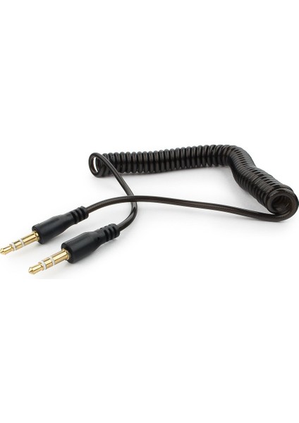 3.5mm Stereo Spiral Tasarım Araç Aux Ses Kablosu 2 Metre