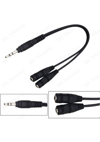 3.5mm Stereo Kulaklık Ses Çoklayıcı Y Kablo