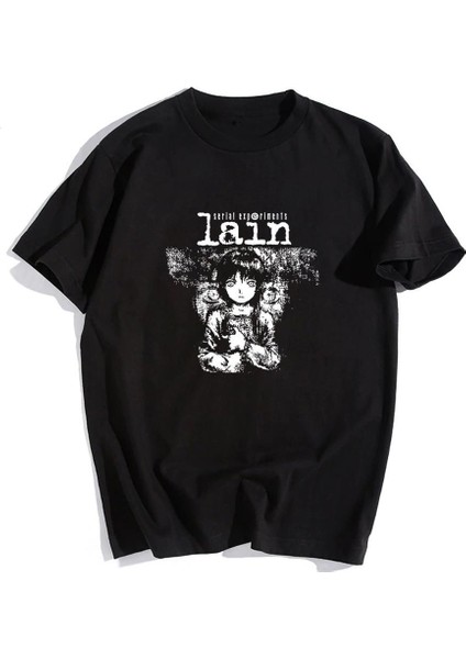 Serial Experiments Lain Siyah Oversize T-Shirt fiyatları