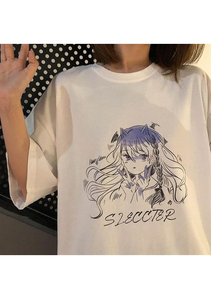 Girl Sleccter Beyaz Oversize T-Shirt