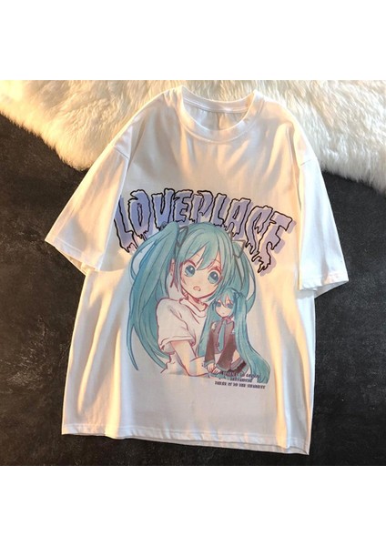 Love Place Beyaz Oversize T-Shirt