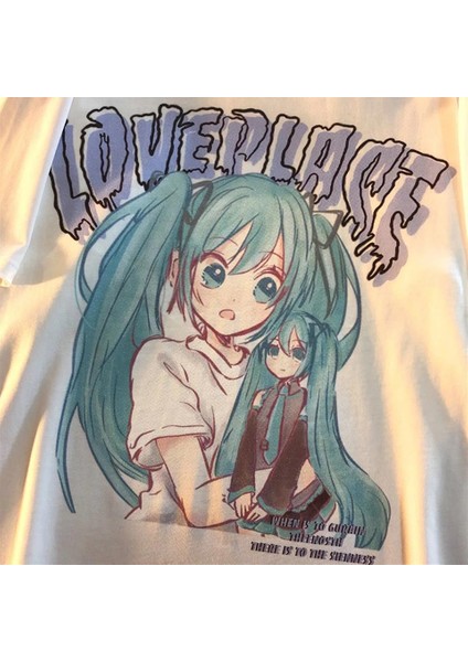 Love Place Beyaz Oversize T-Shirt fırsatları