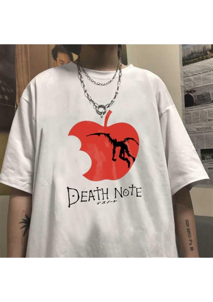 Death Note Logo Beyaz Oversize T-Shirt