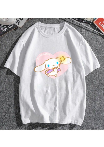 Cinnamoroll & Heart Beyaz Oversize T-Shirt fiyatları